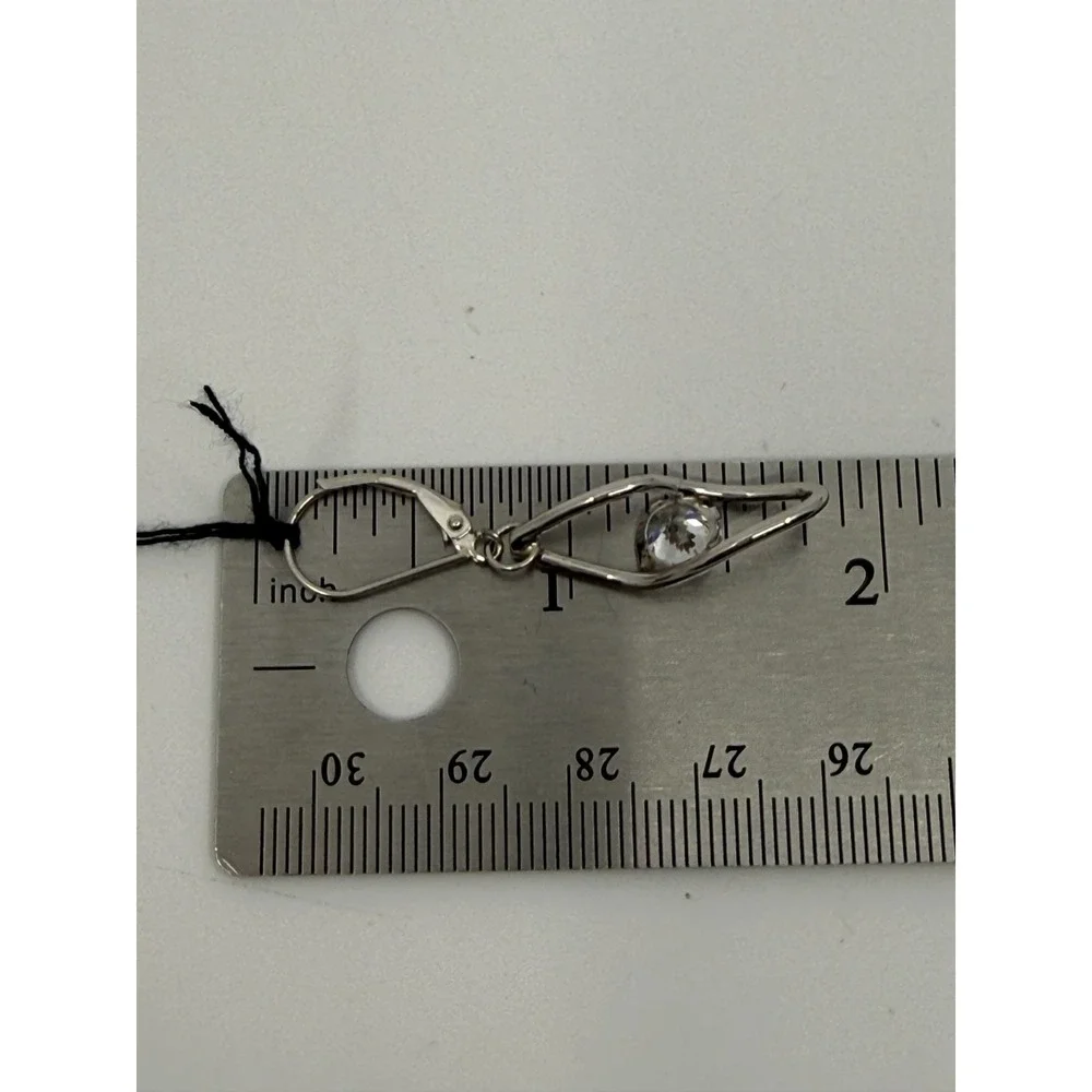 Diamonique NEW Twisted Stering Silver Cubic Zirconia Dangle Earrings Gift